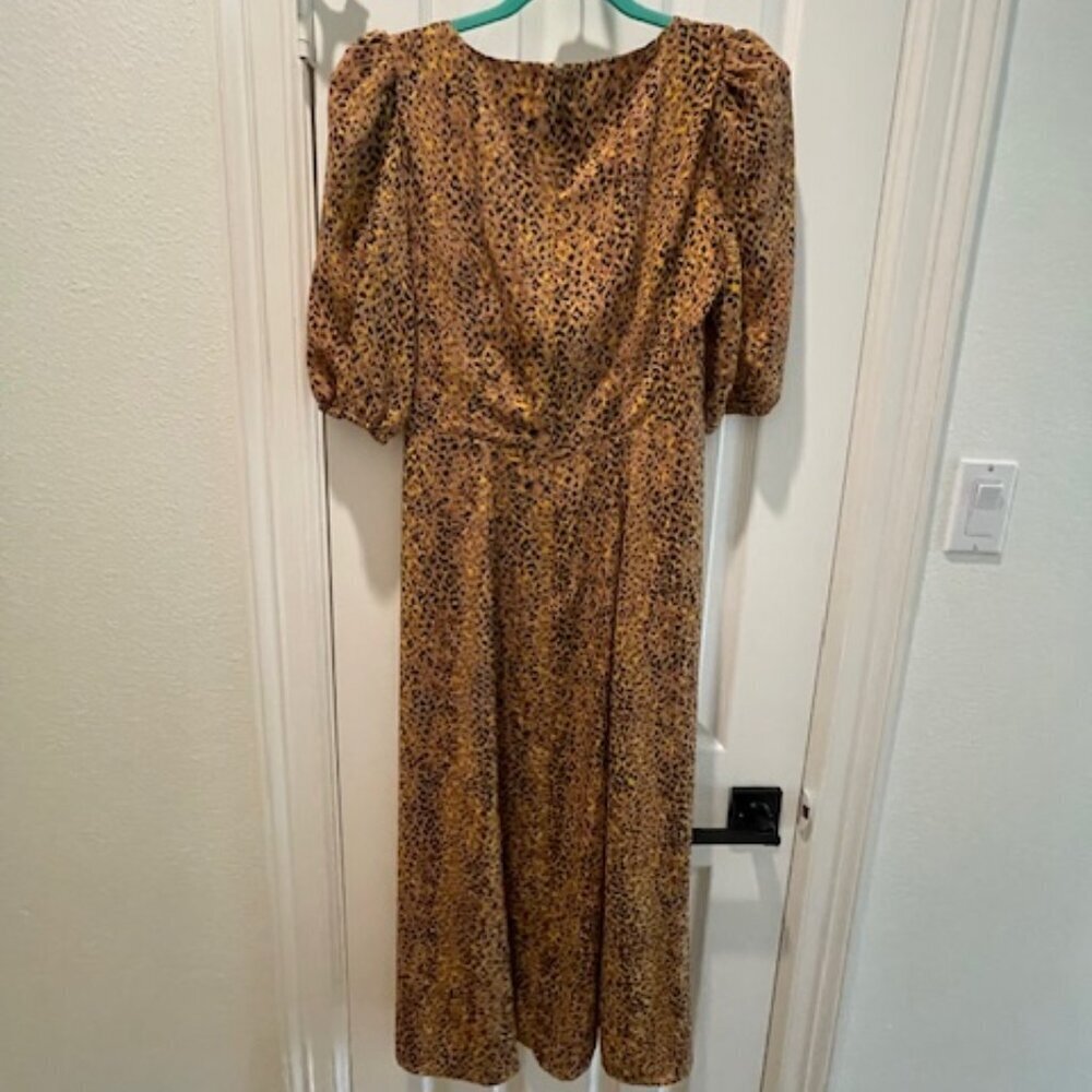 Wayf Faux Wrap Leopard Print Dress Size Small - Picture 3 of 7